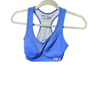 Fila Womens Blue Racerback Sports Bra Running Performance Activewear Polyester &